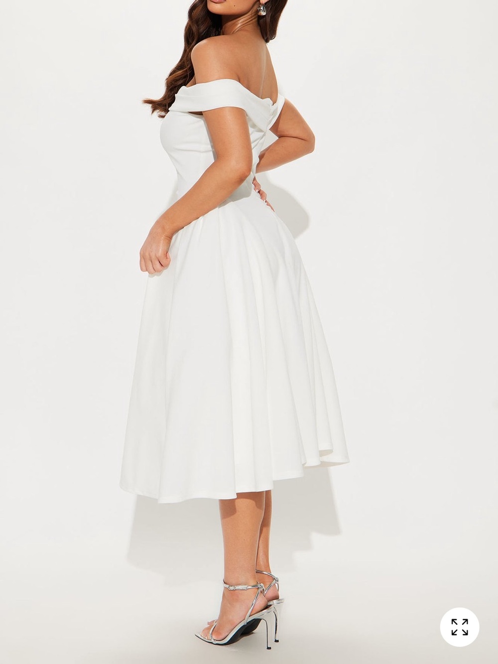 Fashion Nova White Off-Shoulder Midi Skirt Dress